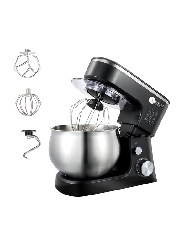 

AFRA 5L Stand Mixer with Stainless Steel Bowl, 1200W, AF-1200SMBK, Black