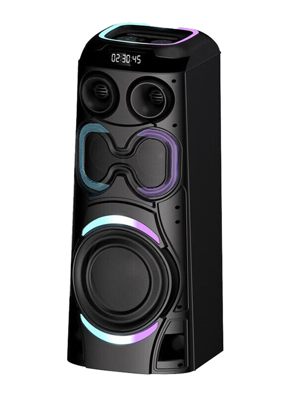 

Jvc Portable Party Speaker with LED Lights and Wireless Mic, XS-N6112PB, Black