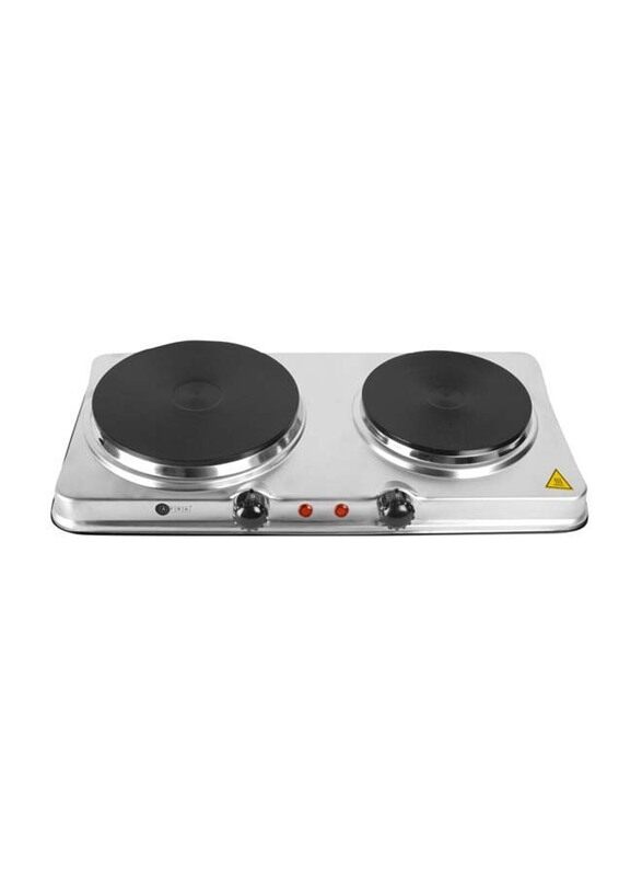 

AFRA 3L Thermostatic Control Stainless Steel Double Electric Hotplate, 2500W, AF-2500HPSS, Silver/Black