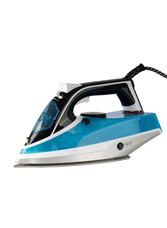 

AFRA Ceramic Coat Soleplate Heat Distribution Fast Heat-Up Double Safety Steam Iron, 2200W, AF2200IRBL, Multicolour