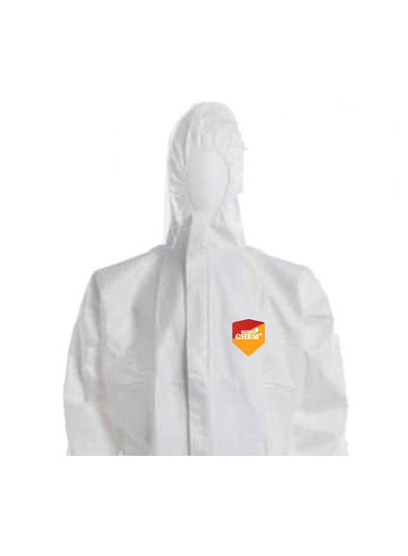 Scudo Chem+ Chemical Disposable Protective Coverall, Large, White