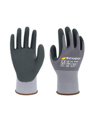 Scudo Maxitec Palm Coated Nitriel Foam Grip Hand Glove, Large, Black