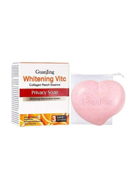 

Guanjing Whitening VitC Collagen Peach Essence Rejuvenation Privacy Soap, 80g