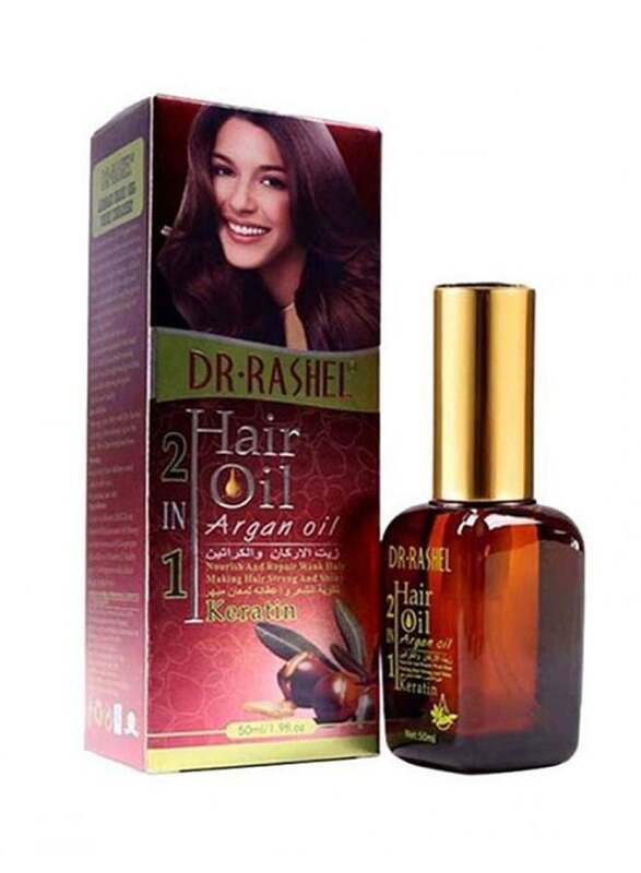 Dr. Rashel 2-In-1 Argan & Keratin Hair Oil, 50ml