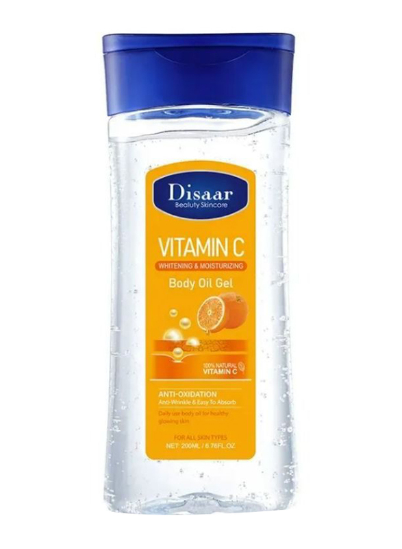 Disaar Vitamin C Skin Moisturizing Body Oil Gel Whitening Body Massage Oil Gel, 200ml