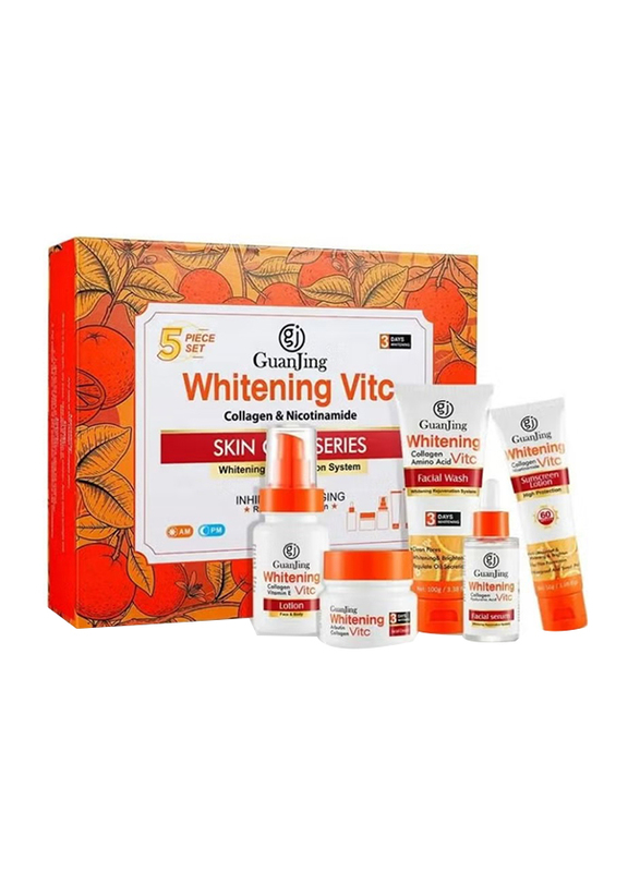 Guanjing Vitamin C Whitening Face Facial Skin Care Set, 5 Pieces