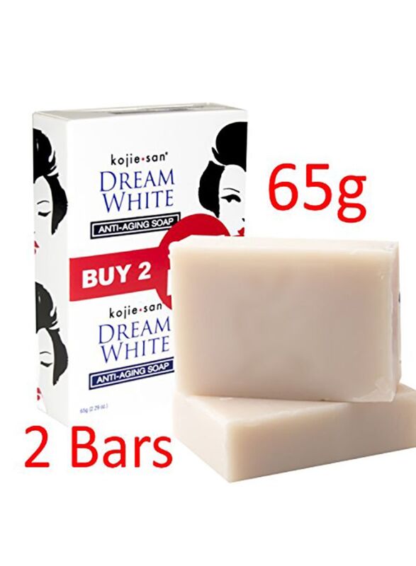 Kojie.san Dream White Kojic Lightening Anti Aging Soap Bar, 65gm, 2 Pieces