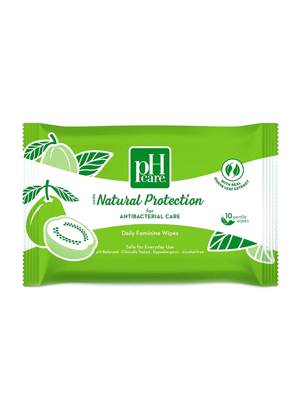 pH Care Natural Protection Daily Feminine Wipes, 10 Wipes