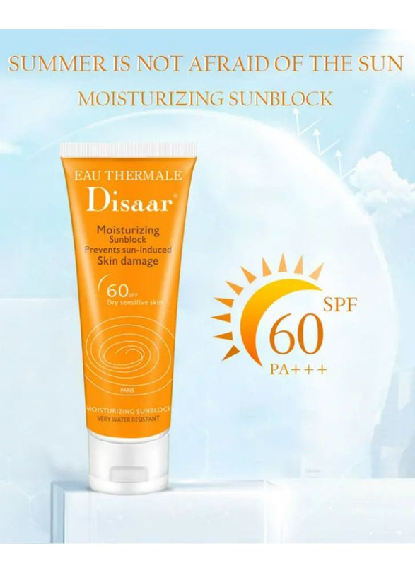 Disaar Sunscreen Moisturizing Cream SPF 60, 80ml, 3 Piece