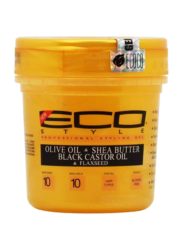 

Eco Black Castor And Flaxseed Oil Styling Gel for All Hair Types, 236ml
