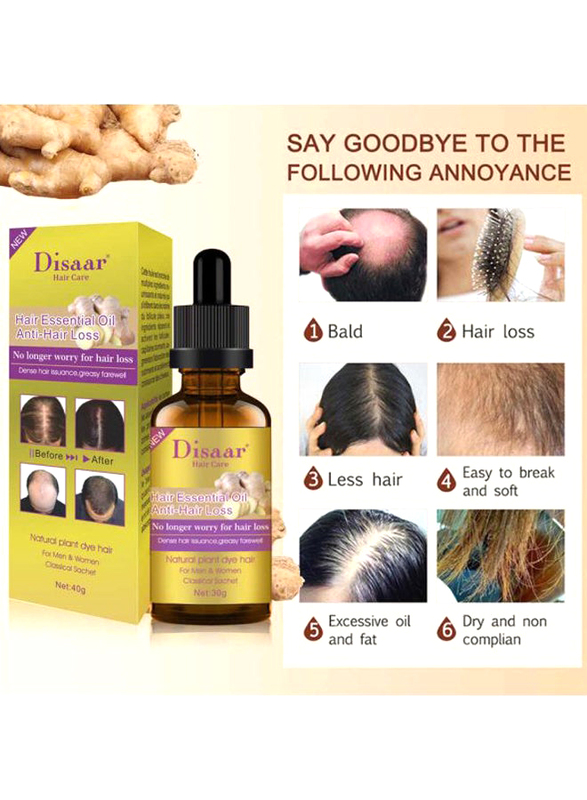 Disaar Ginger Hair Essential Oil for Anti Hairfall, 30gm