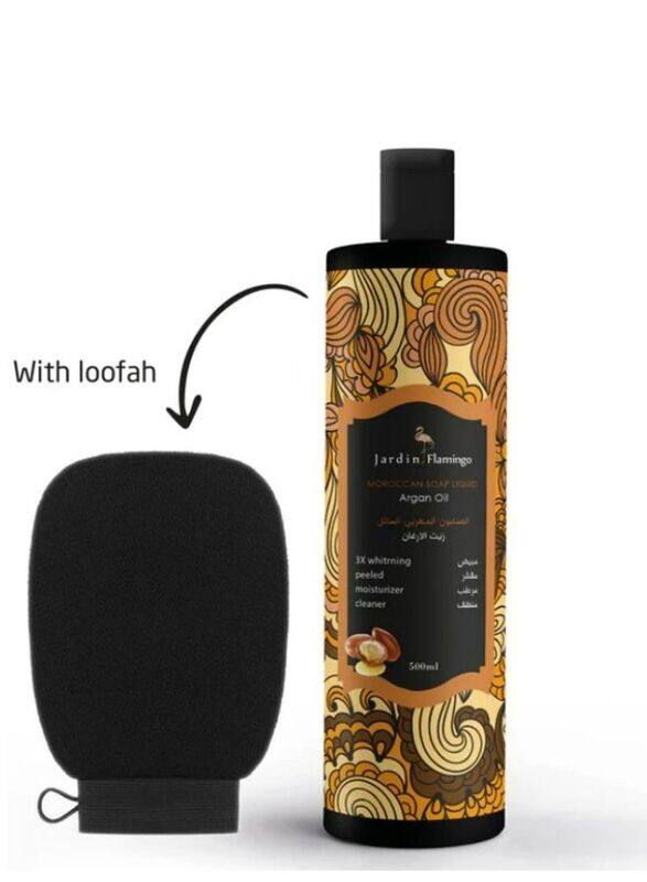 

Jardin Flamingo Moroccan Soap Liquid Argan Oil with Loofah, 500ml
