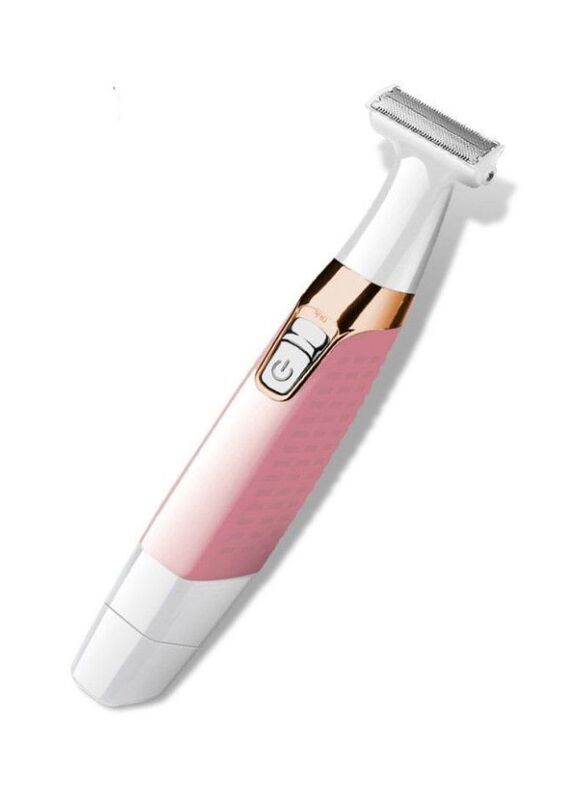 Kemei KM-1900 Rechargeable Body Shaver And Eyebrow Trimmer, Pink/White/Gold