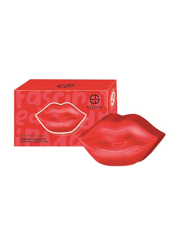 Estelin Fascinating Red Nourishing And Smoothing Lip Mask, 22 Pieces