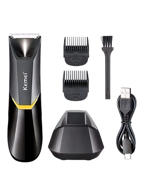 Kemei KM-3208 Professional Body Hair Trimmer, Black/Yellow