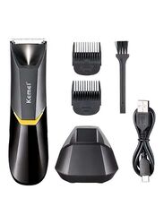 Kemei KM-3208 Professional Body Hair Trimmer, Black/Yellow