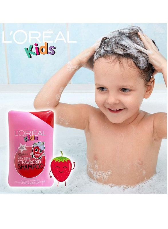 L'Oreal Paris Kids Tropical Mango & Very Berry Strawberry Shampoo Set for All Hair Types, 2 x 250ml