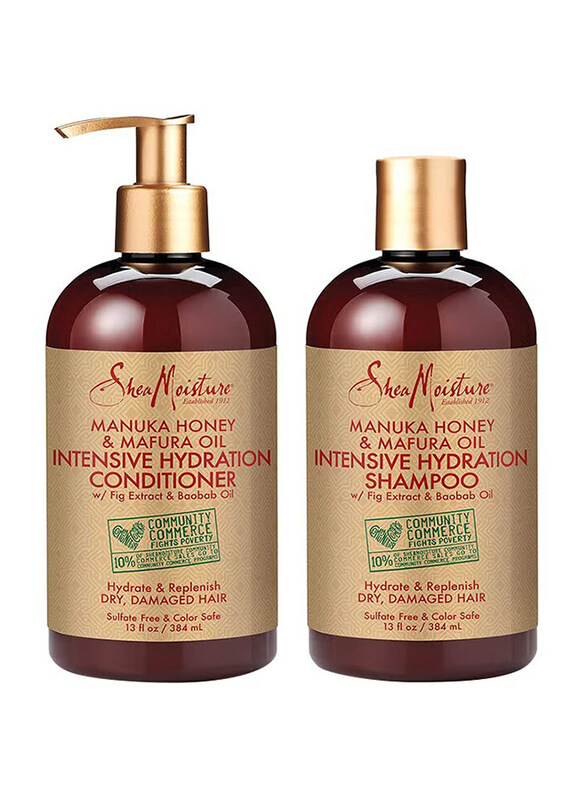 

Shea Moisture Honey and Mafura Oil Intensive Hydration Shampoo Set for Damages Hair, 2 x 384 ml