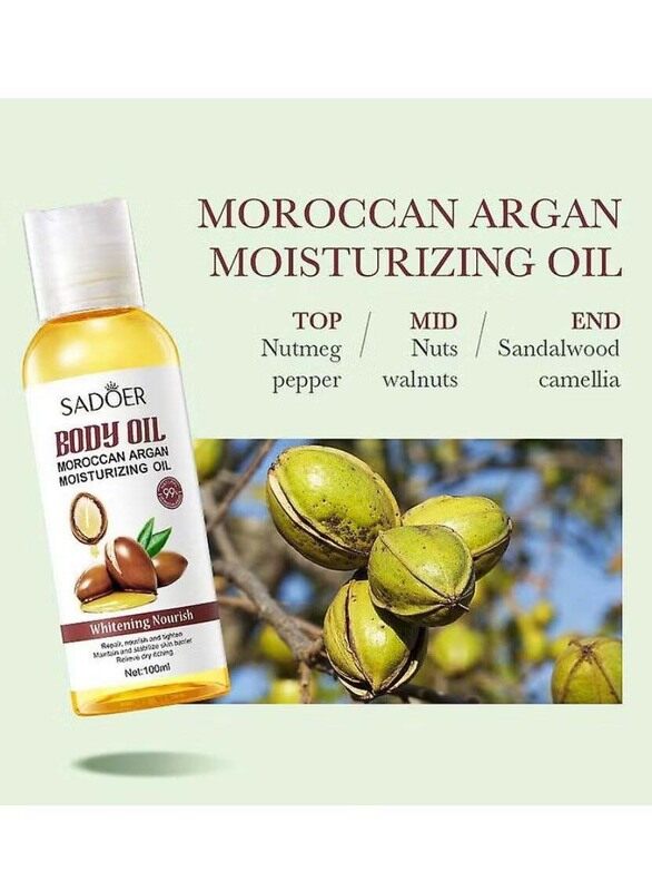 

Sadoer Whitening Nourish Body Oil with Moroccan Argan Moisturizing Oil, 100ml