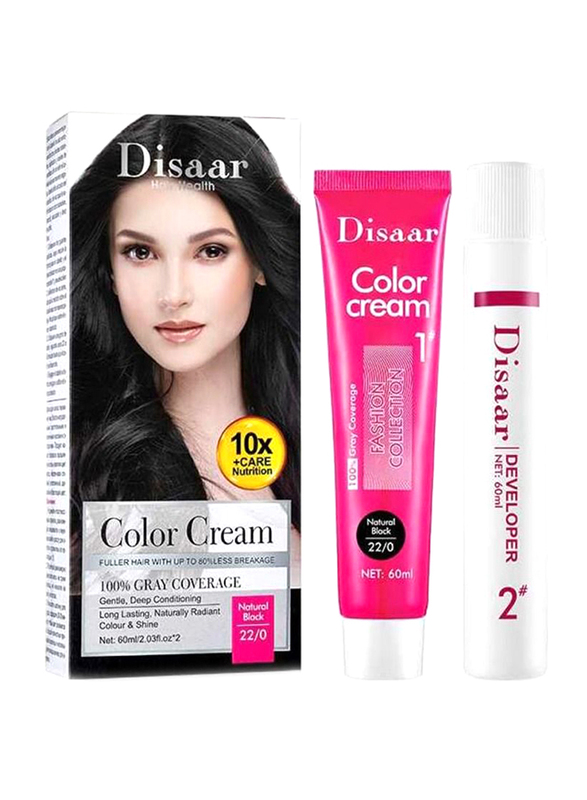 Disaar Fashion Collection Color Cream, 60ml, Natural Black 22/0