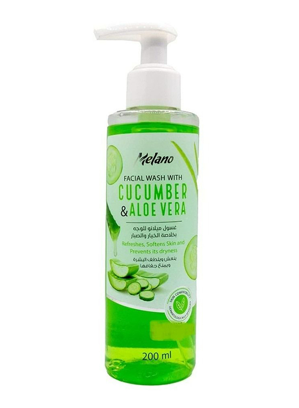 Melano Facial Wash With Cucumber and Aloe Vera, 200ml