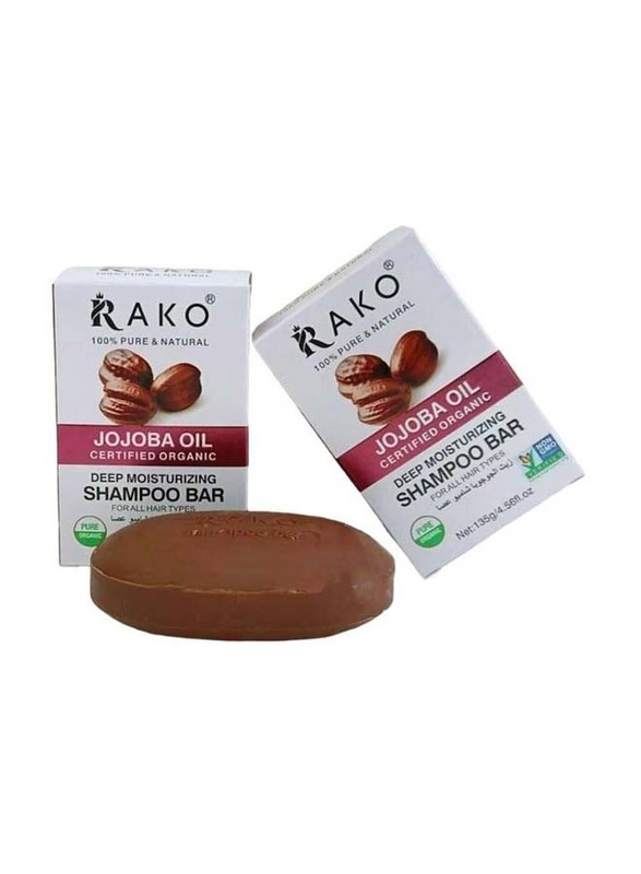 

Rako Jojoba Oil Certified Organic Deep Moisturizing Shampoo Bar for All Hair Types, 2 Pieces