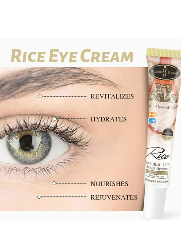 Aichun Beauty Natural Rice Nourishing Dark Eye Circles & Wrinkle Removal Eye Cream, 25ml