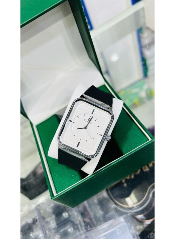 

Clasico Analog Watch Unisex with Silicone Band, White-Black