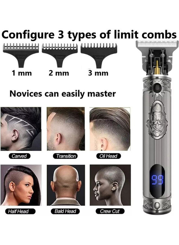Kemei Electric Cordless Hair Trimmer, KM-700H, Silver