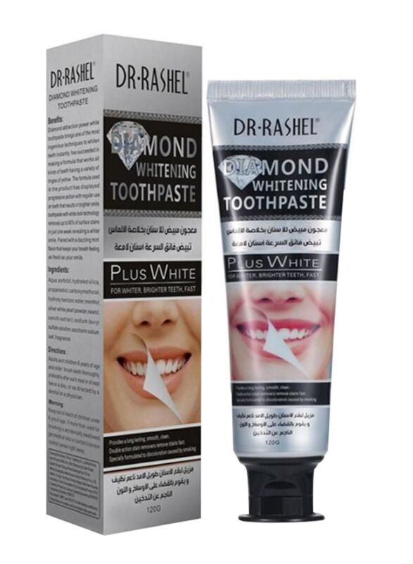 Dr Rashel Diamond Whitening Toothpaste, White, 120gm