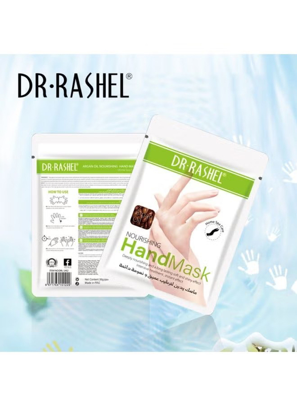 Dr. Rashel Argan Oil Nourishing Home Spa Care Green/White Hand Mask, 36gm