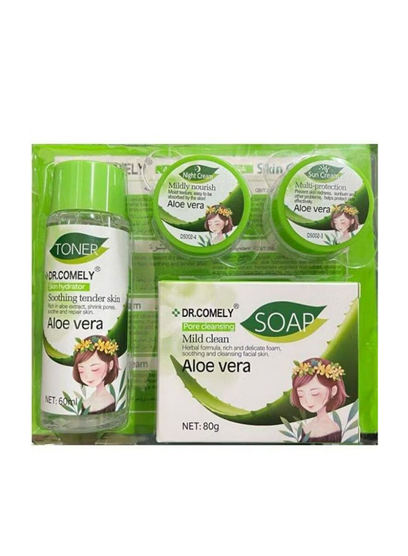 Dr. Comely 4 In1 Care Aloe Vera Skin Care Kit, 4 Pieces