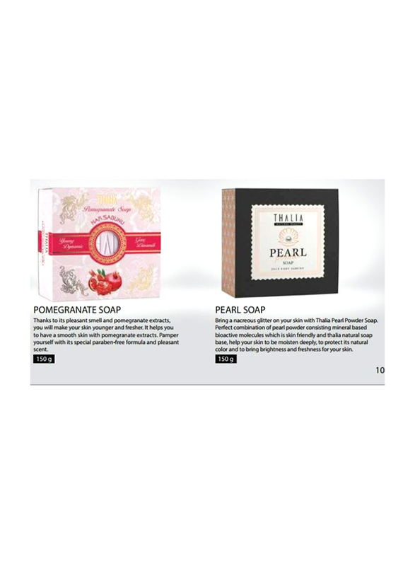 Thalia Natural Beauty Pomegranate & Natural Pearl Powder Extract Natural Solid Soap, 2 Pieces