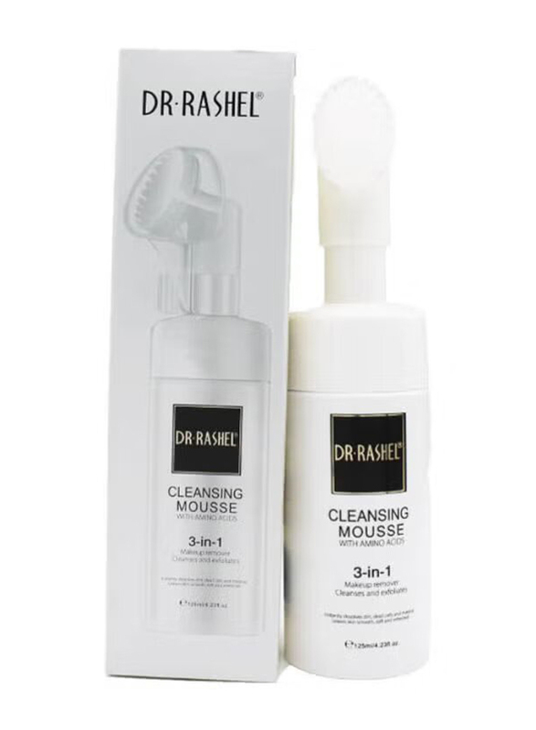 Dr. Rashel Cleansing Mousse With Amino Acids 3 In 1 Makeup Remover Cleanses And Exfoliates, 125ml