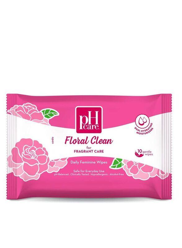 

pH Care Daily Feminine Wipes Floral Clean, 10 Wipes