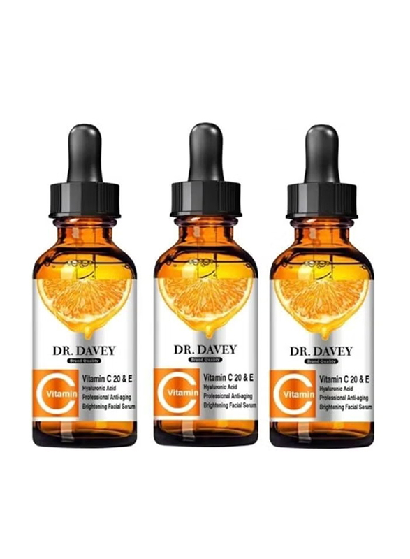 Dr Davey Vitamin C Facial Serum, 3 x 30ml