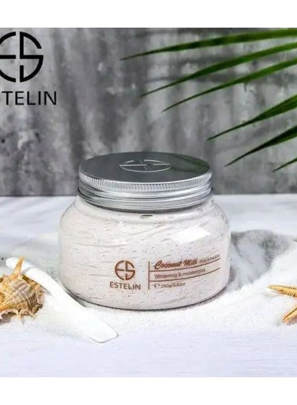 Estelin Coconut Milk Body and Face Scrub, 250gm