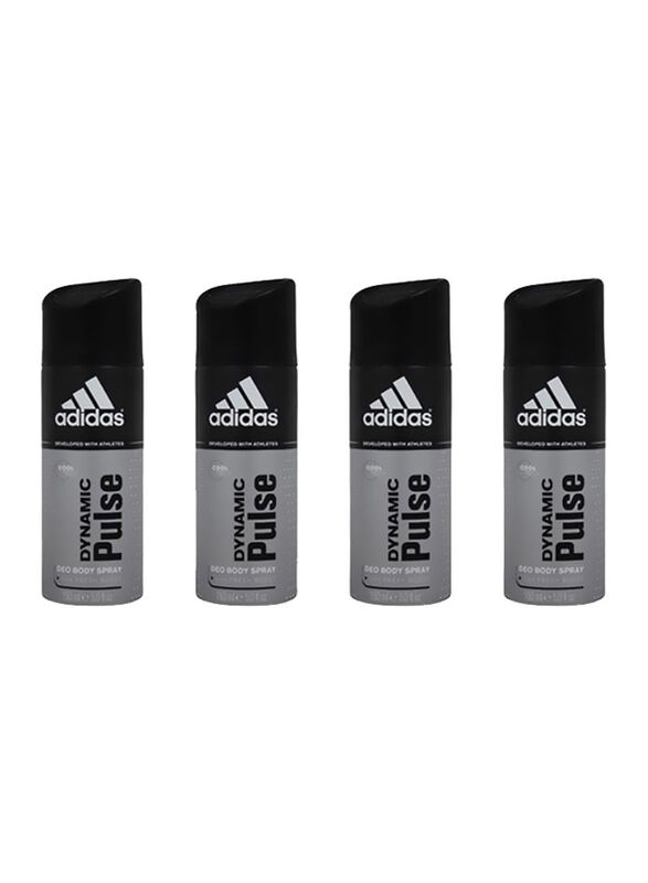 Adidas Dynamic Pulse Deodorant Body Spray, 4 x 600ml