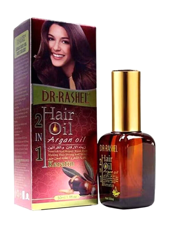 

Dr. Rashel 2-In-1 Argan & Keratin Hair Oil for All Hair Types, 50ml
