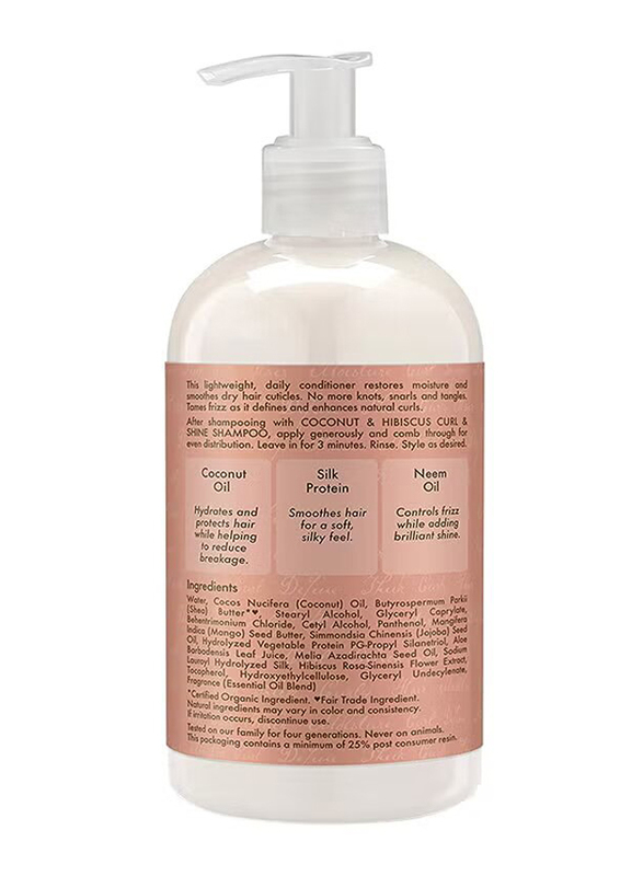 Shea Moisture Coconut and Hibiscus Curl Shampoo and Conditioner Set for Curly Hair, 2 x 384 ml