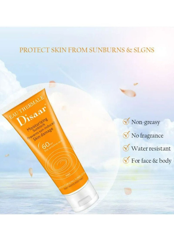 Disaar Sunscreen Moisturizing Cream SPF 60, 80ml, 3 Piece