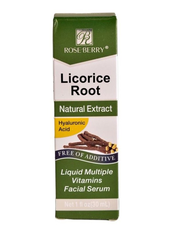 Rose Berry Licorice Root Natural Extract Liquid Multiple Vitamins Facial Serum, 30ml