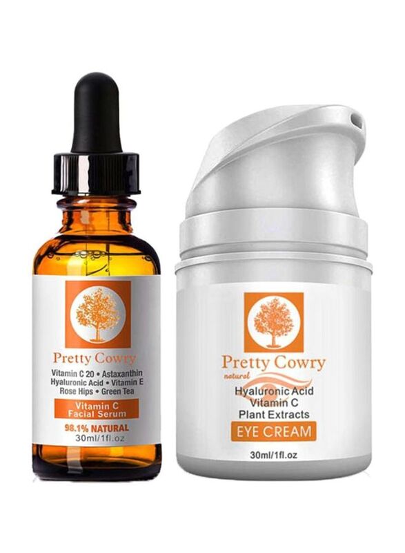 Pretty Cowry Vitamin C Facial Serum And Eye Cream Kit, 30ml, 2 Pieces