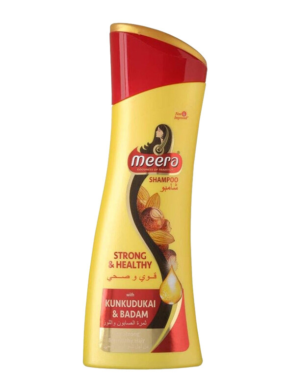 

Meera Strong and Healthy Shampoo with Kunkudukai and Badam for All Hair Types, 180ml