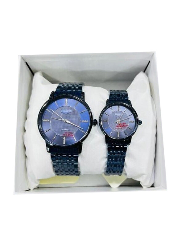 

Clasico Analog Watch Unisex with Stainless Steel Band, Blue-Silver