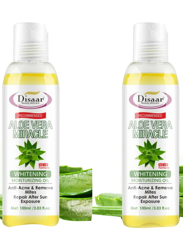 Disaar Aloe Vera Miracle Whitening & Moisturizing Oil, 2 x 100ml