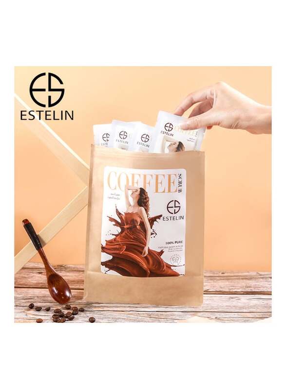 Estelin 100% Pure Natural Body Scrub Coffee, 7 Pieces x 30gm