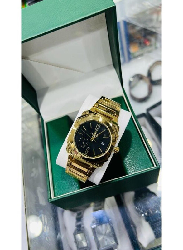 

Clasico Analog Great Classic Watch for Men with Stainless Steel Band, Gold-Black