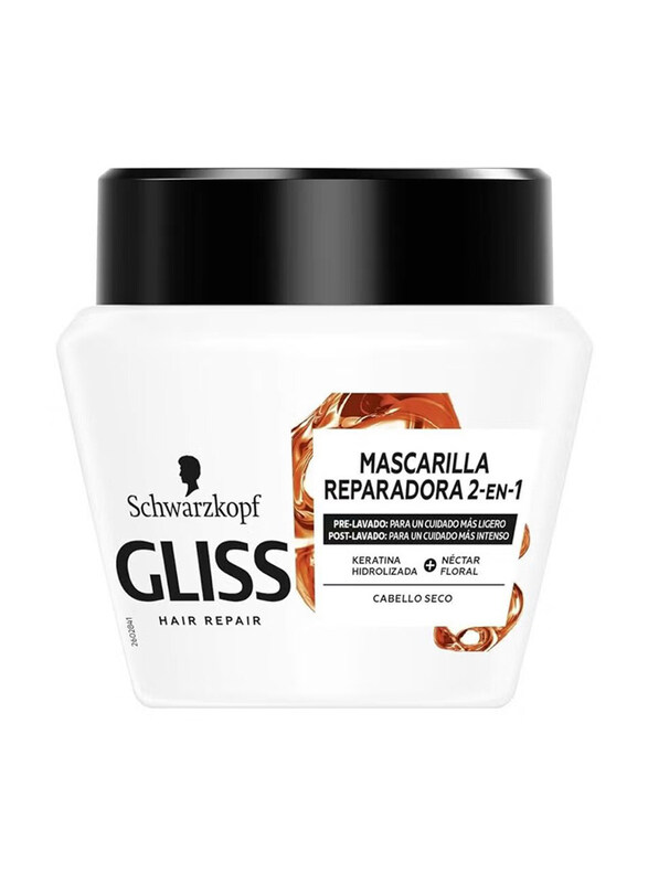 

Schwarzkopf Gliss Mascarilla Reparadora 2-EN-1 Hair Repair for Dry Hair, 300ml