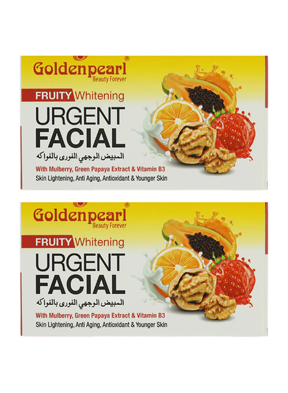 Golden Pearl 2 Pcs Urgent Facial Fruity Whitening, 25ml